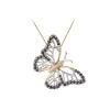 14k 2/tone Single Butterfly Pendant with 40 Blue Sapphires