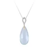 14k 2/Tone (W/G & Y/G) Blue Topaz Pendant with 14 Diamonds .07ct, Blue Topaz 11.00 - 12.00ct