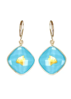 18k Treasure Island Oahu 14mm Earrings