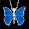 14K White Gold Butterfly Pendant