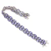 14K White Gold Diamond Bracelet with Tanzanites