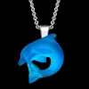 14K White Gold Dolphin Pendant