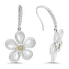18K White gold earrings with 0.12ct diamonds and 2pcs total 0.13ct Yellow diamonds and 10pcs total 2.64ct Rose cut diamonds