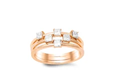 18K white gold 3pcs ring with 0.60 CT diamonds