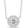18K white gold pendant with 0.15ct diamonds and .45ct diamond center