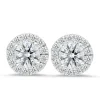 18K white gold stud earrings with 0.42 CT and 2.00 CT diamonds