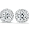 18K white gold stud earrings with 0.42 CT and 4.00 CT diamonds