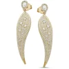 18K yellow gold earrings with 5.67 CT, 0.84 and 0.89 CT diamonds