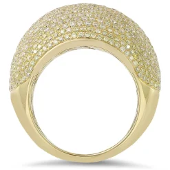 18K yellow gold ring with 3.16 CT diamonds and 0.74 CT yellow diamonds