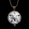 14K Yellow Gold with Diamond Sand Dollar Pendant