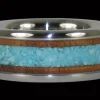 Koa and Turquoise Titanium Ring Band