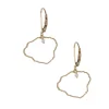 14ky "Kauai" Earrings with Dangle Leverbacks, w/2 diamonds .06ct (At Hanalei)