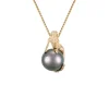 14ky Mermaid Pendant with Tahitian Pearl 11mm