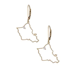 14ky "Oahu" Earrings with Dangle Leverbacks, w/2 diamonds .06ct (At Haleiwa)