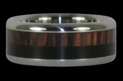 Light and Dark Koa Wood Titanium Ring