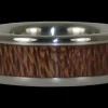 Mac Nut Wood Inlay Titanium Ring