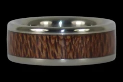 Mac Nut Wood Inlay Titanium Ring
