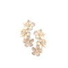 8mm 14k Plumeria Earring with 6 diamonds