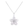 18mm 14k Plumeria Pendant with 0.05 carat diamond
