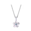 8mm 14k Plumeria Pendant with 0.02 carats blue diamond