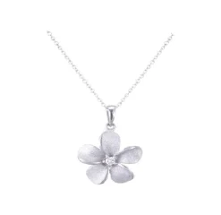 11mm 14k Plumeria Pendant with 0.02 carats diamond