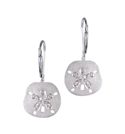 15mm 14k Sand Dollar Earring with 10 diamonds