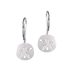 10mm 14k Sand Dollar Earring with 10 diamonds