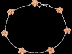 7mm 14k 2/tone Plumeria Bracelet with 14 diamonds