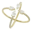 Pear Diamond X Ring