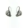 Sterling Silver Black & White Circle Drop Earrings