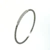 Sterling Silver CZ Flexible Bangle