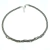 Sterling Silver Grey Mesh High Polish Ball Necklace