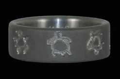 Turtle Engraving Titanium Ring Band